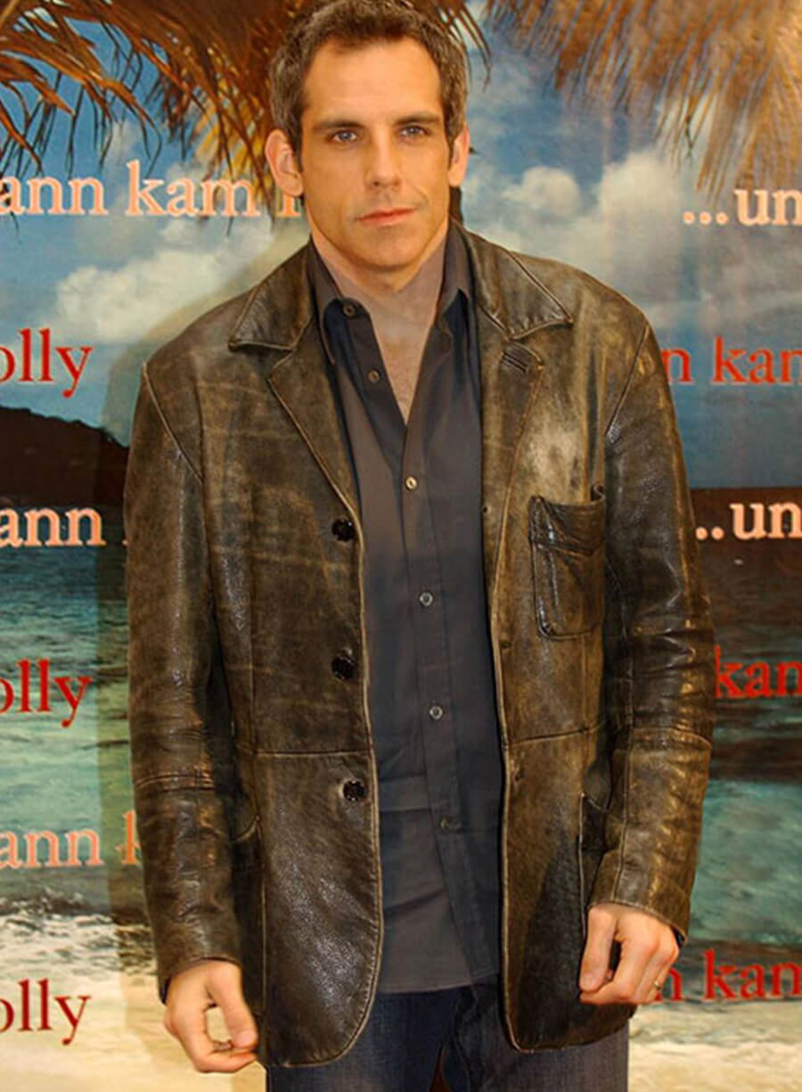 Ben Stiller Black Leather Blazer