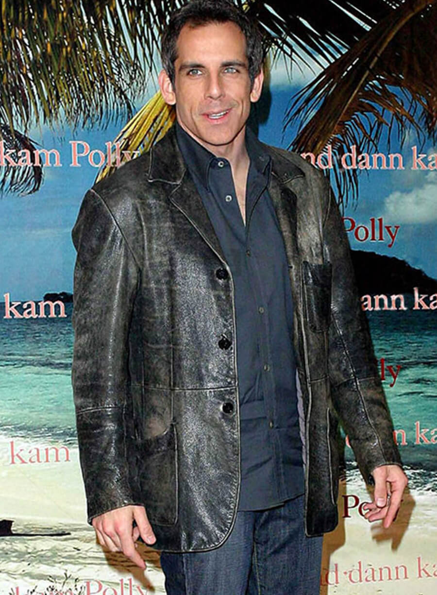 Ben Stiller Black Leather Blazer