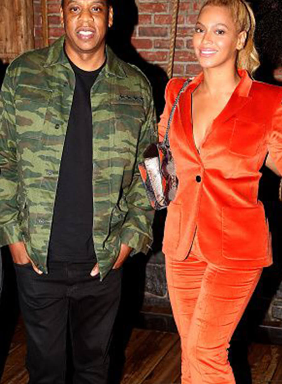 Beyoncé Orange Velvet Suit