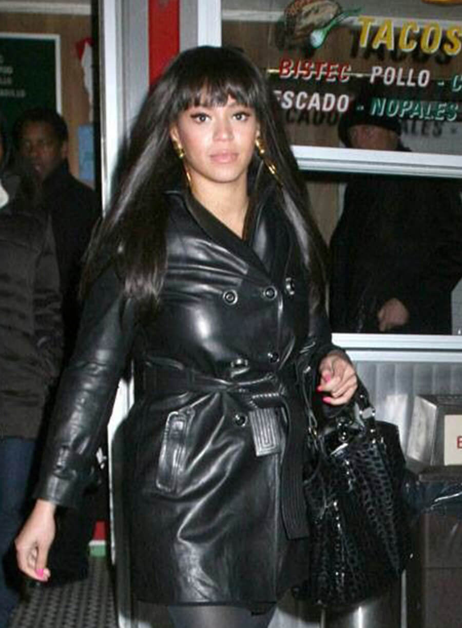 Beyonce Black Leather Coat