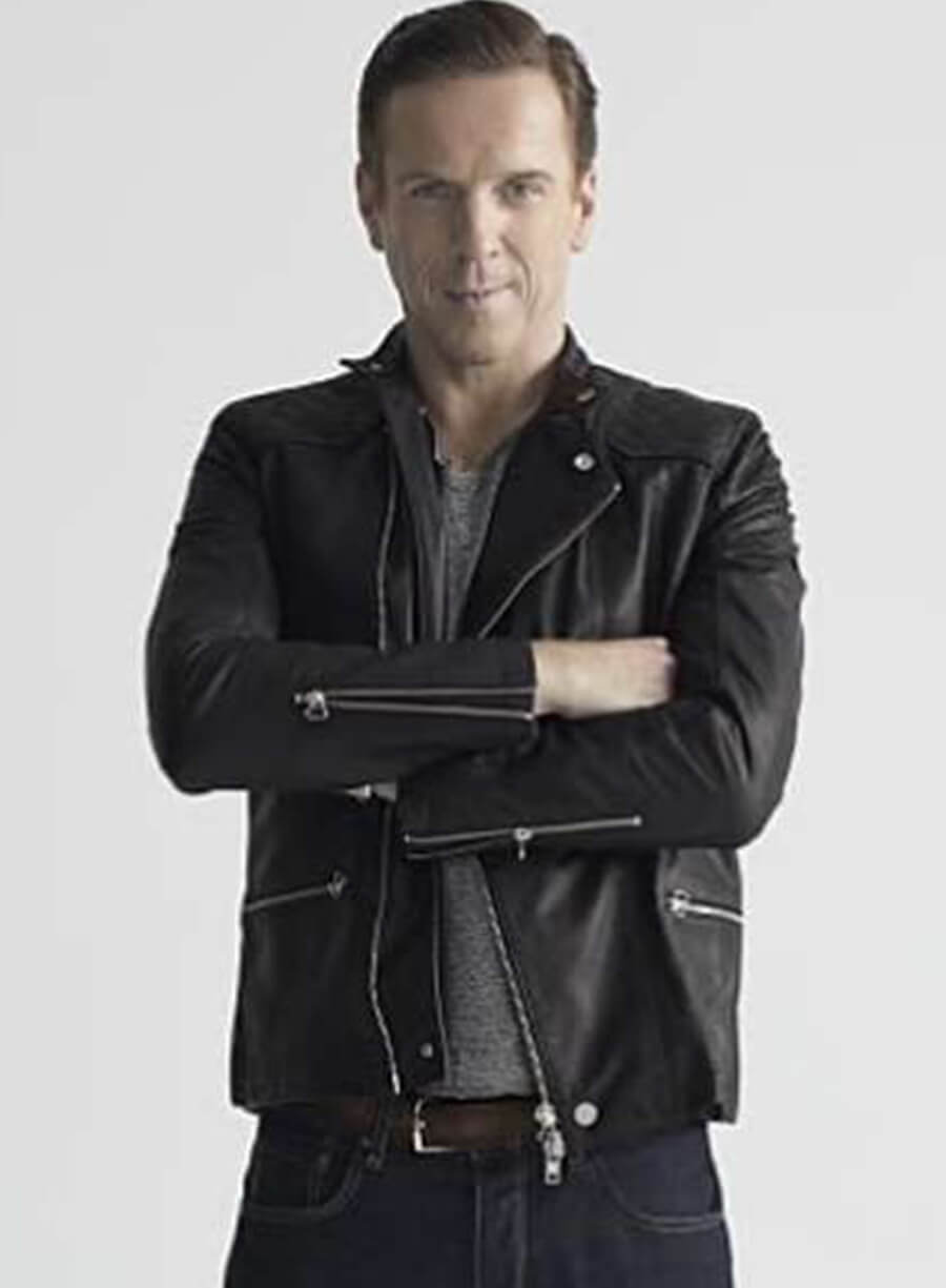 Billions Damian Lewis Black Leather Jacket