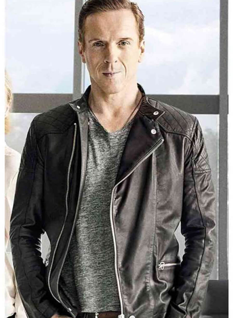 Billions Damian Lewis Black Leather Jacket