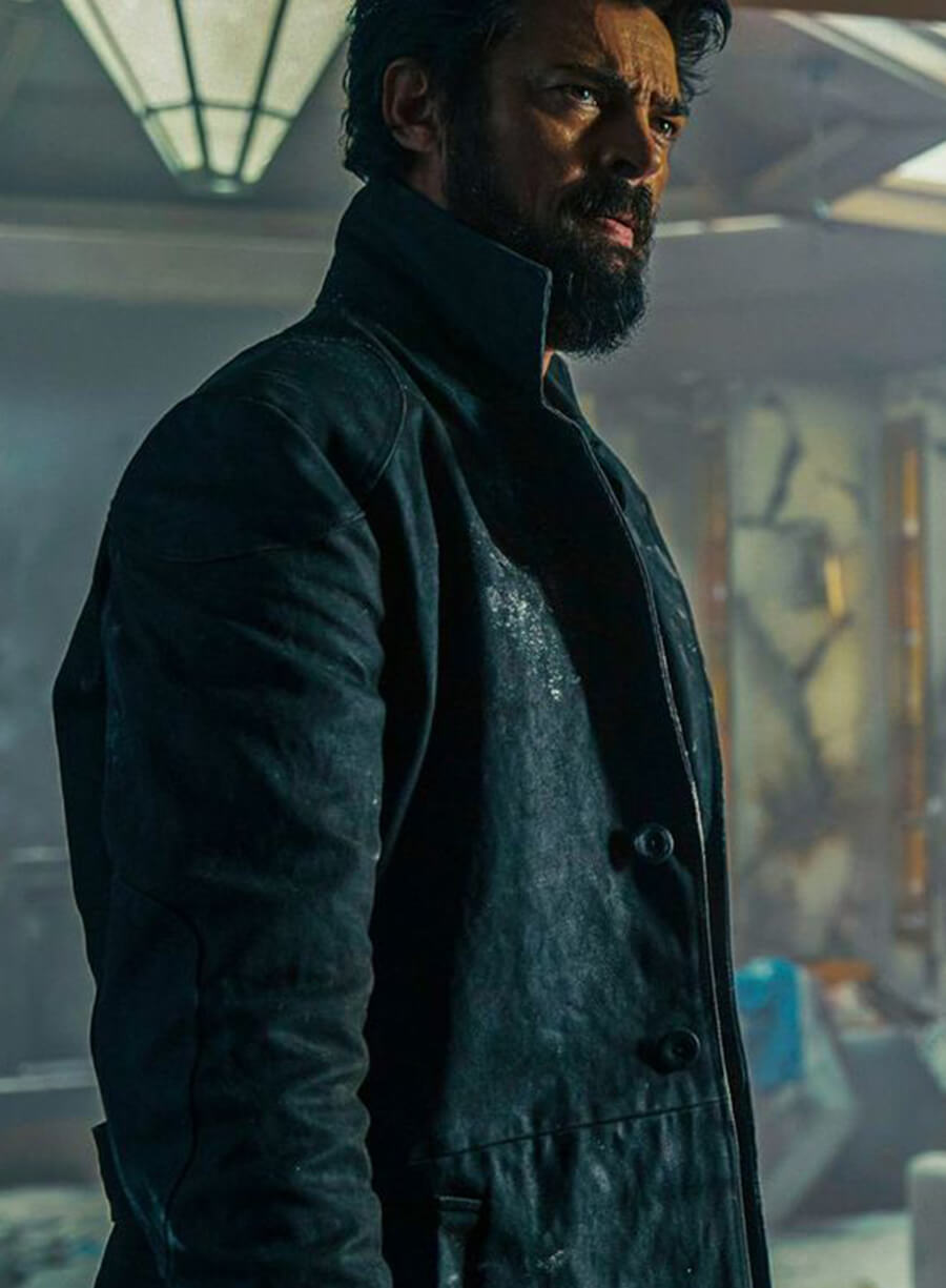 Billy Butcher The Boys Black Leather Long Coat