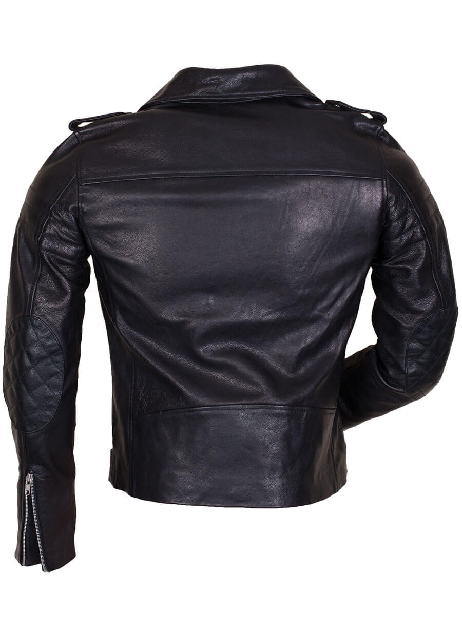 Black Brando Style Leather Jacket