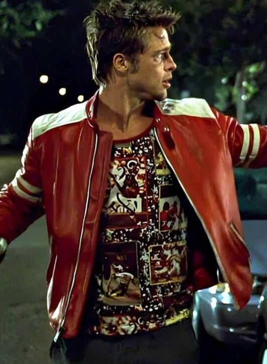 Brad Pitt FC 1999 Red Leather Jacket