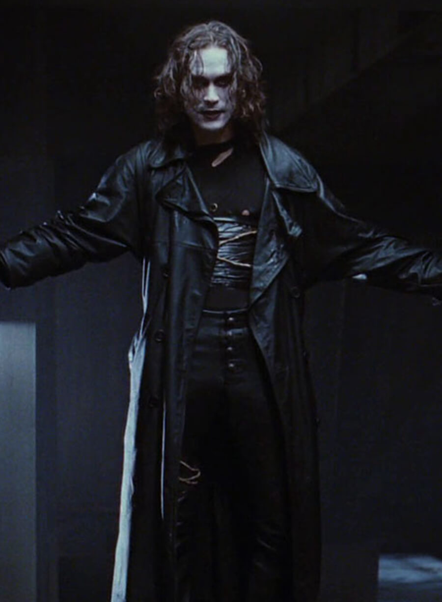 Brandon Lee The Crow Black Leather Coat