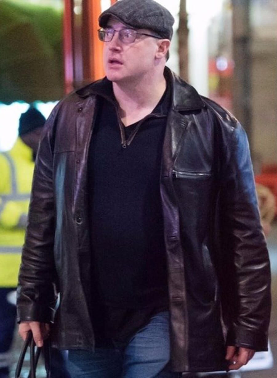 Brendan Fraser Black Leather Jacket
