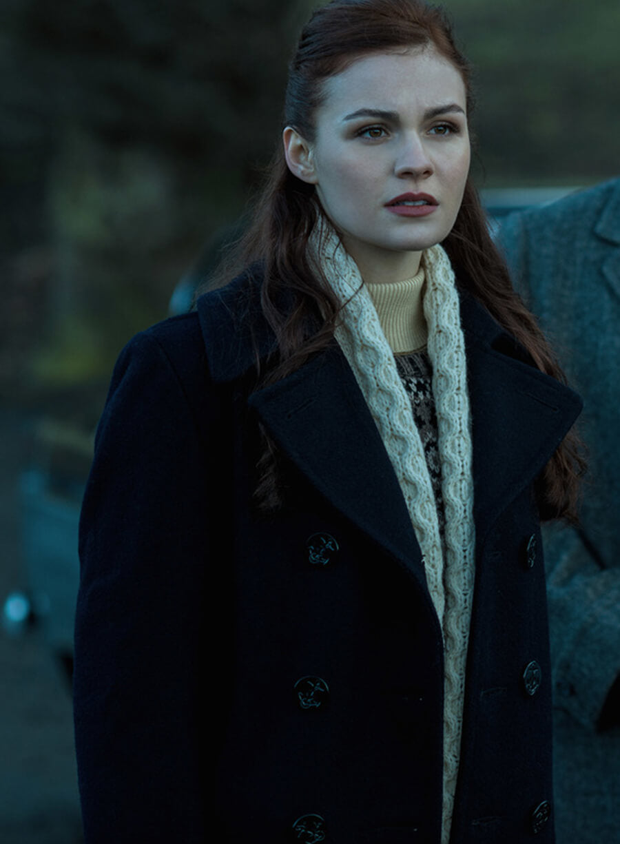 Brianna Randall Outlander Black Wool Coat
