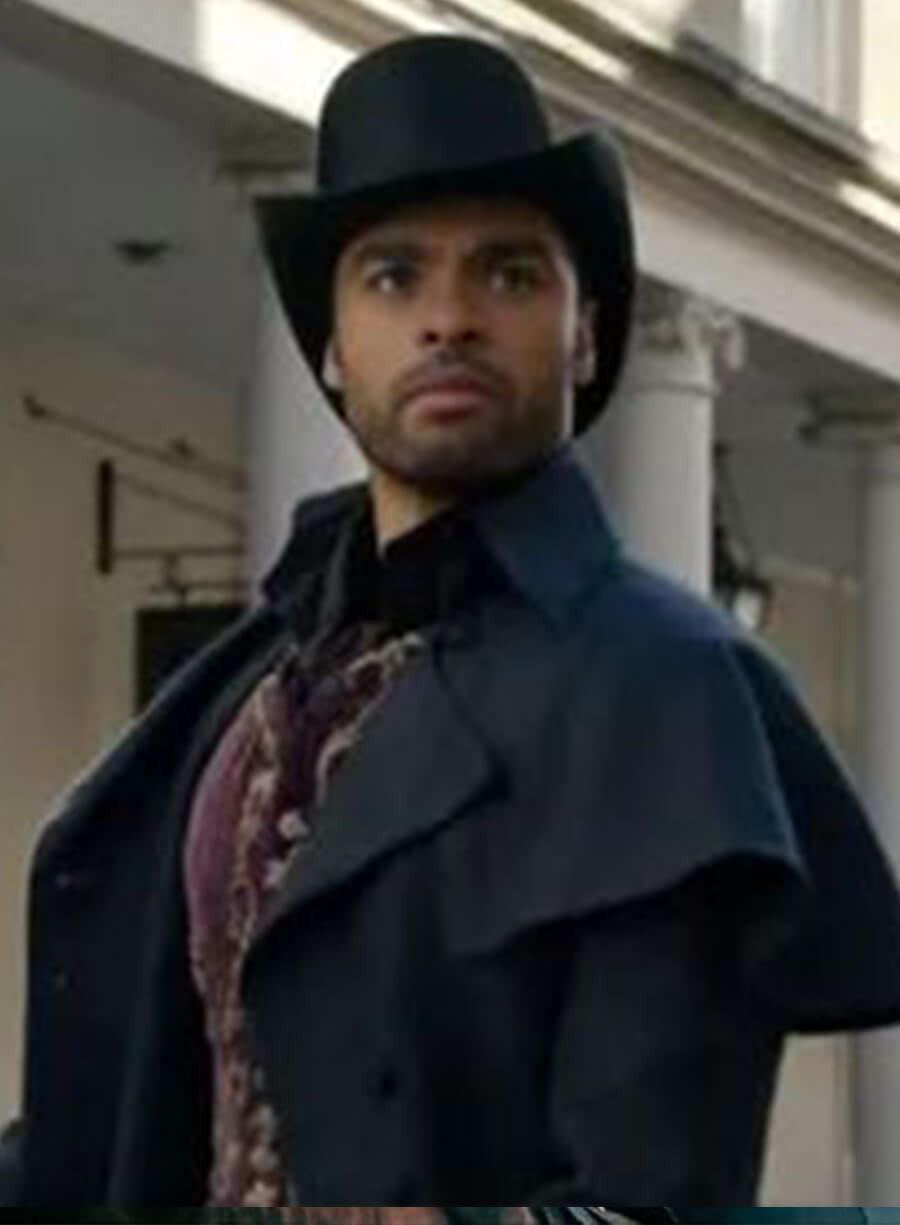 Bridgerton Simon Basset Navy Blue Duster Coat