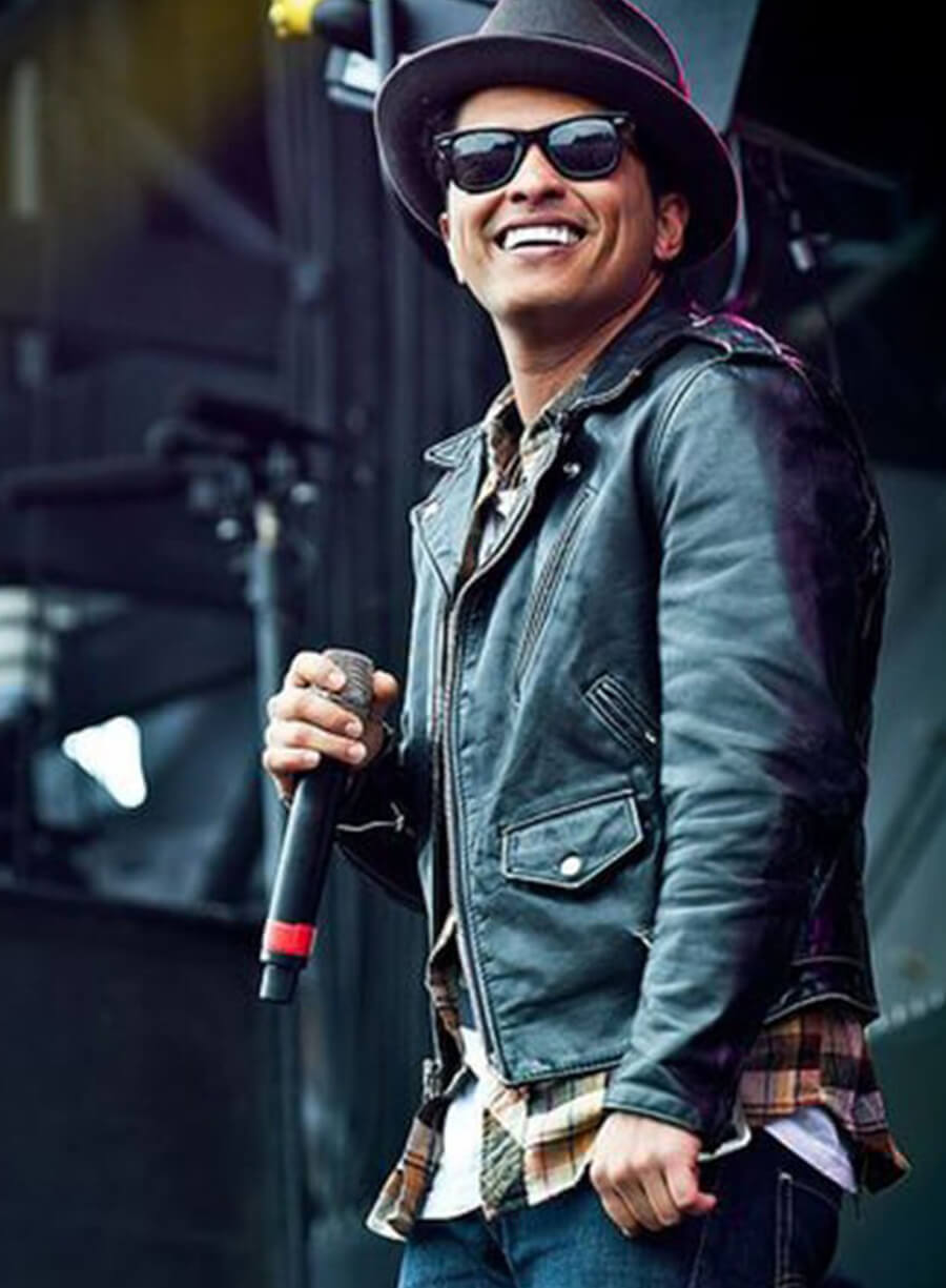 Bruno Mars Black Leather Jacket