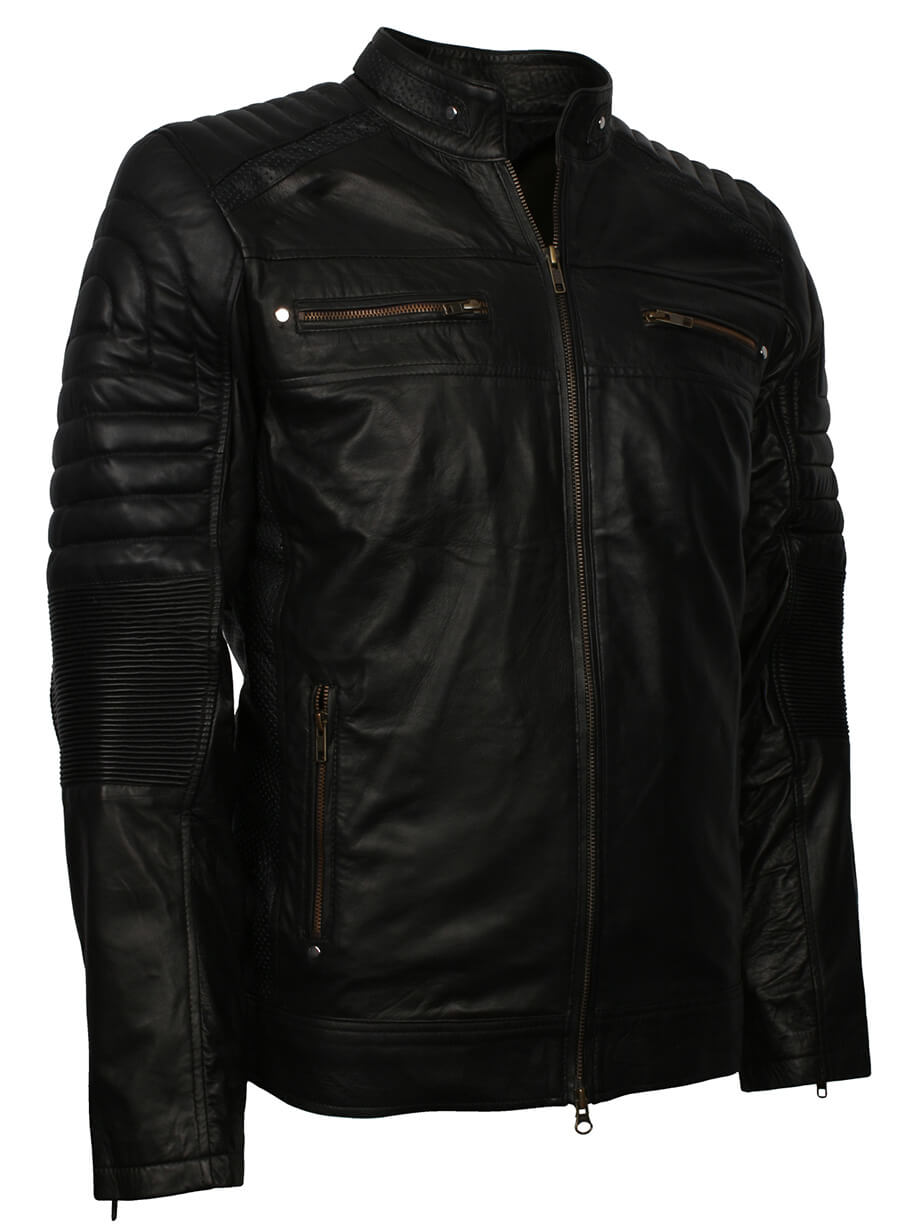 Cafe Racer Black Leather Jacket