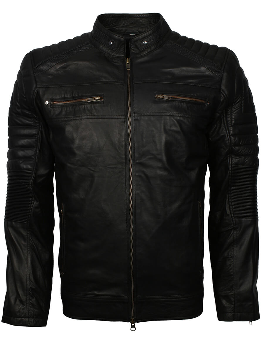 Cafe Racer Black Leather Jacket