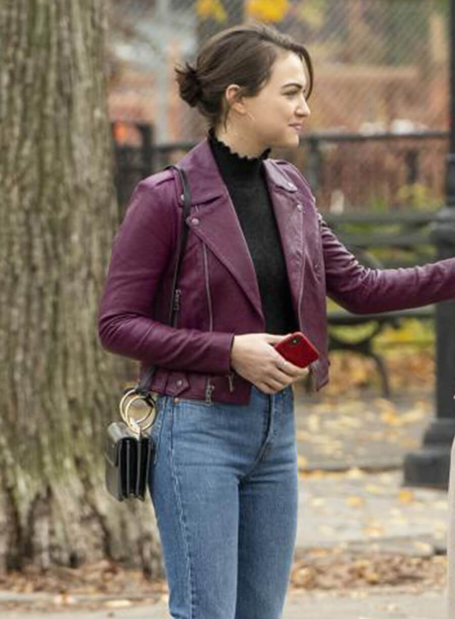 Cara Bloom God Friended Me Maroon Leather Jacket