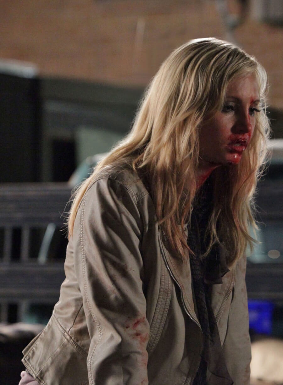 Caroline Forbes The Vampire Diaries White Biker Jacket