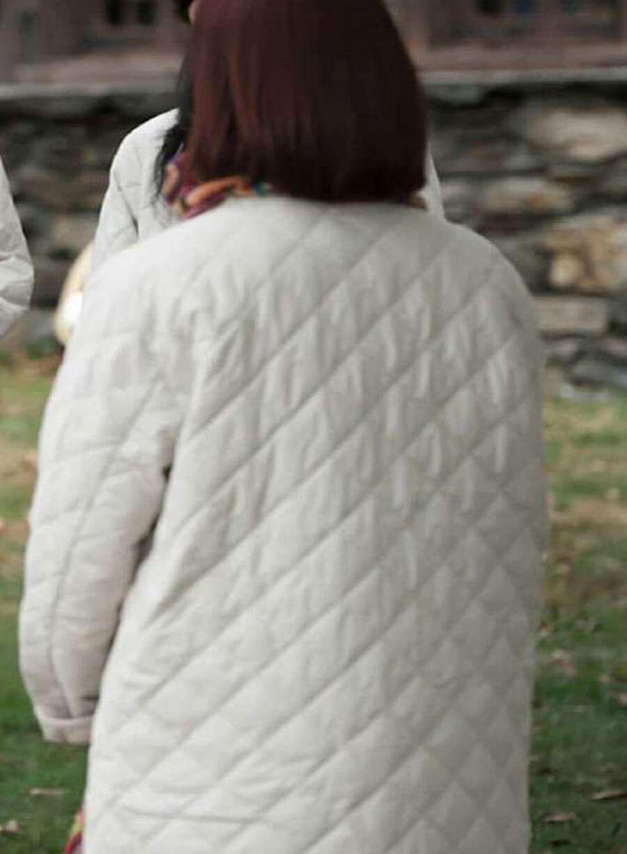 Carrie Preston Elsbeth S02 White Quilted Coat
