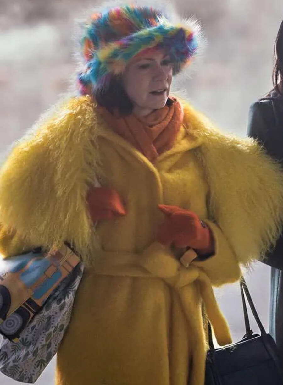 Carrie Preston Elsbeth S02 Yellow Fur Coat