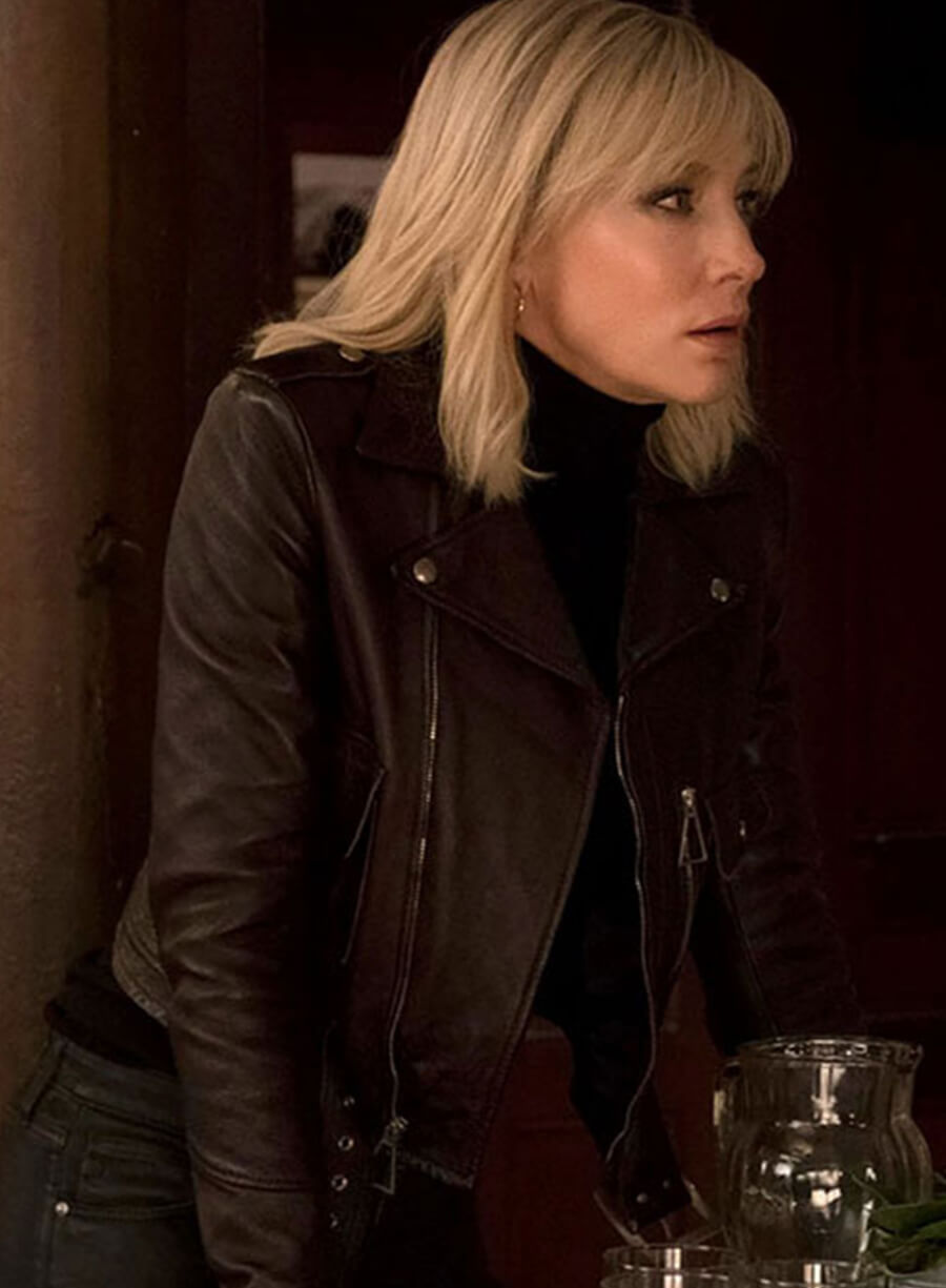 Cate Blanchett Ocean's Eight Black Biker Leather Jacket