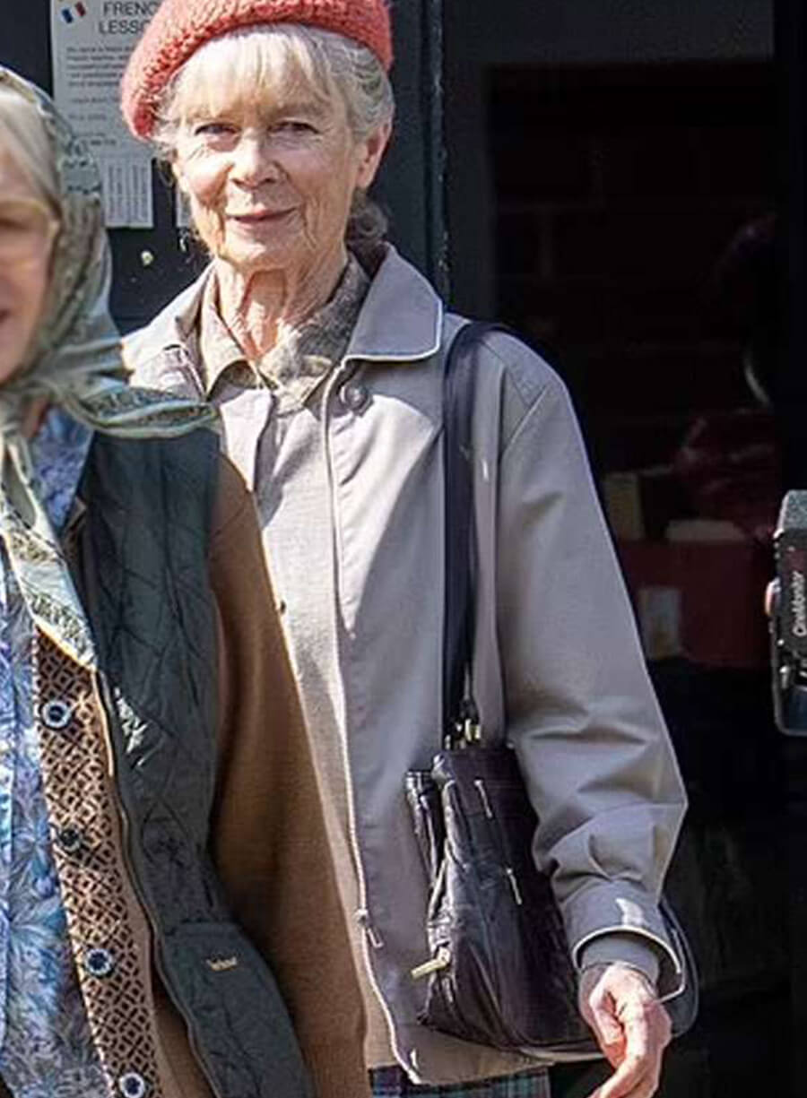 Celia Imrie The Thursday Murder Club 2025 Grey Jacket