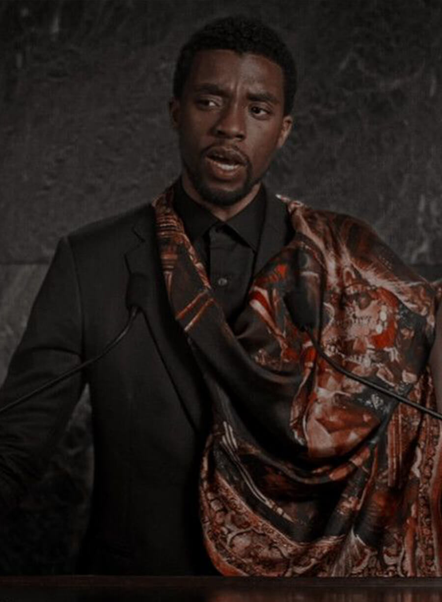 Chadwick Boseman T'Challa Black Panther Black Blazer