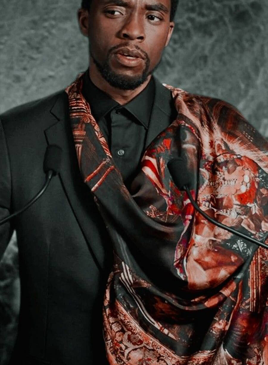 Chadwick Boseman T'Challa Black Panther Black Blazer