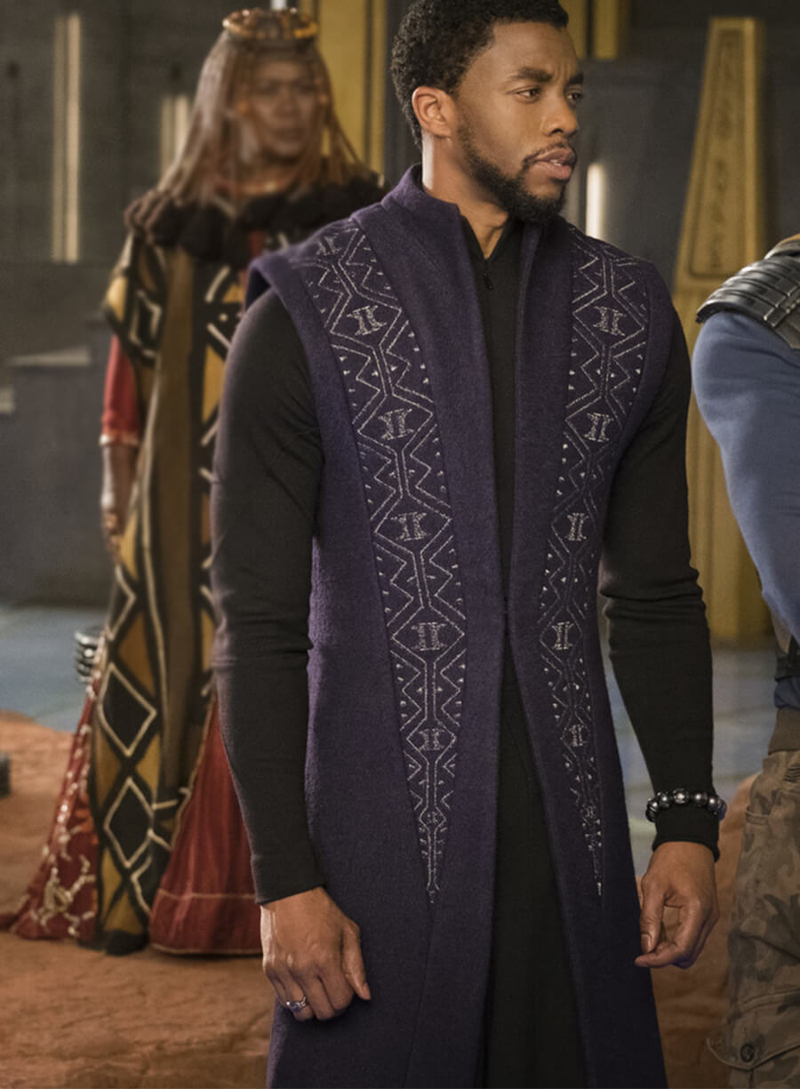 Chadwick Boseman T'Challa Black Panther Wool Coat