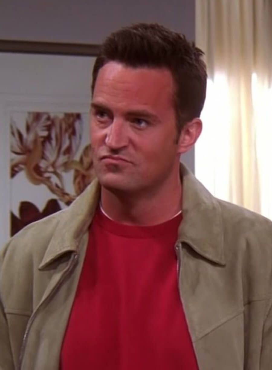 Chandler Bing Friends Beige Suede Jacket