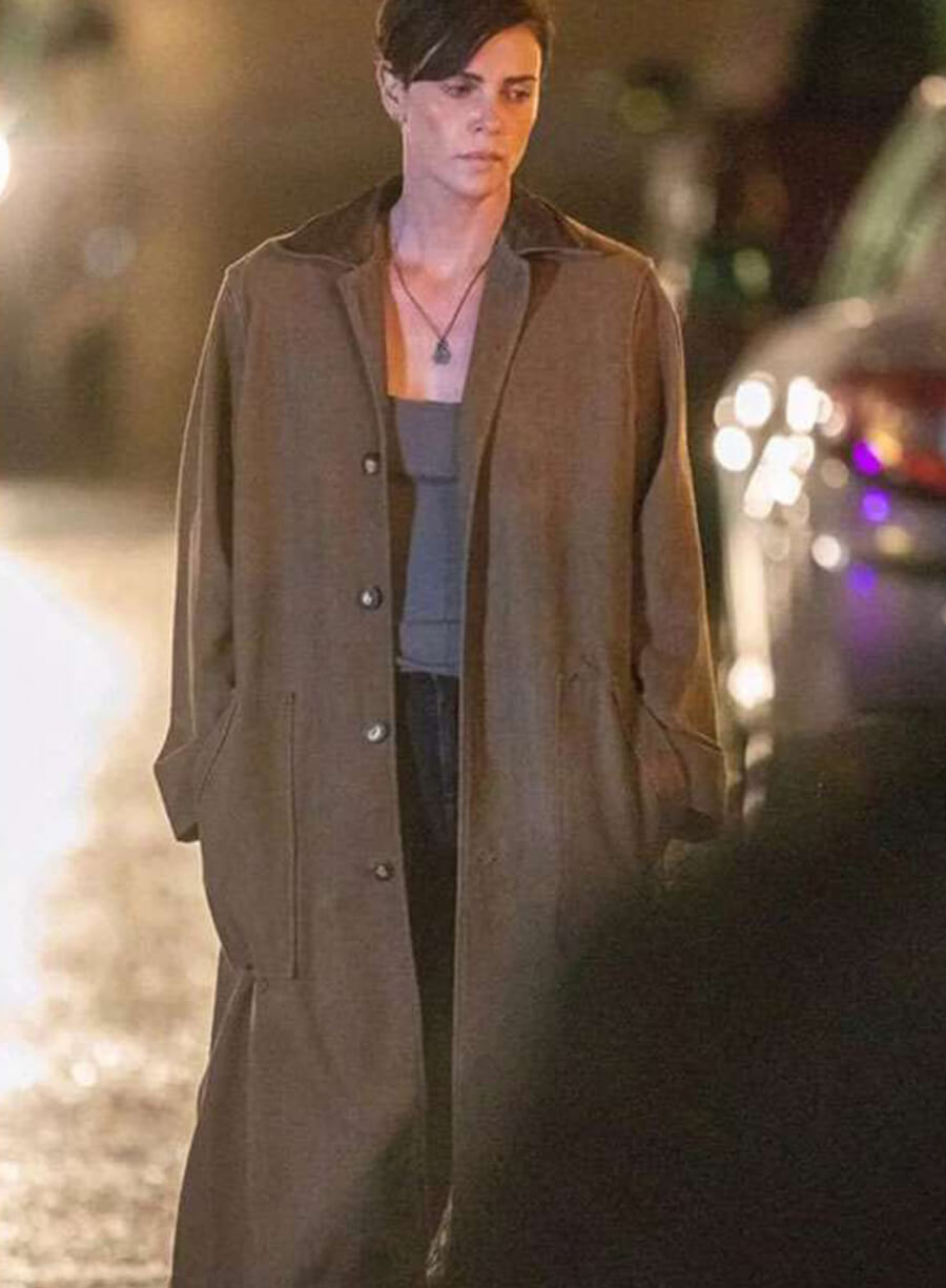 Charlize Theron The Old Guard Brown Coat
