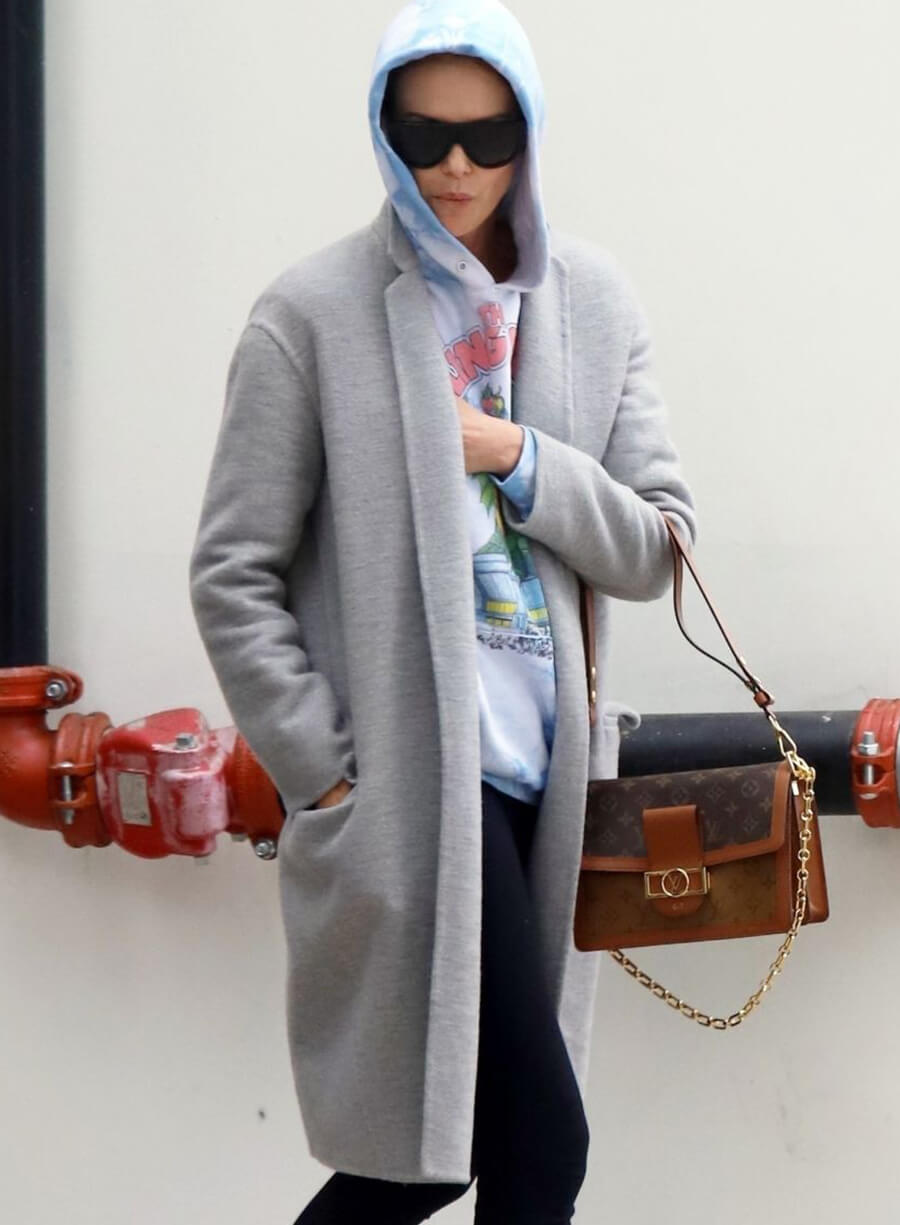 Charlize Theron Wool Coat