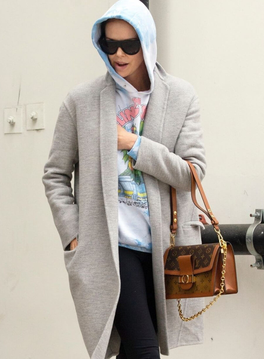 Charlize Theron Wool Coat
