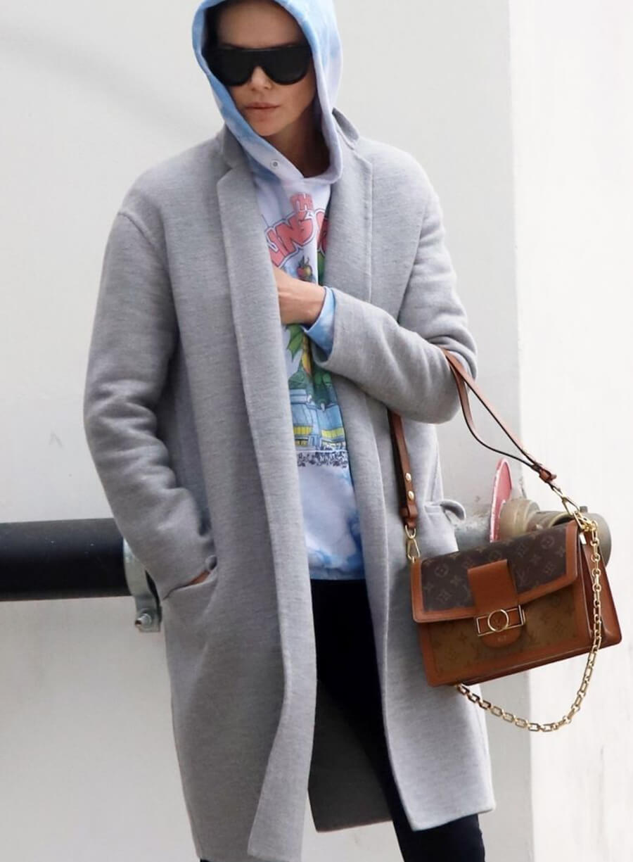 Charlize Theron Wool Coat
