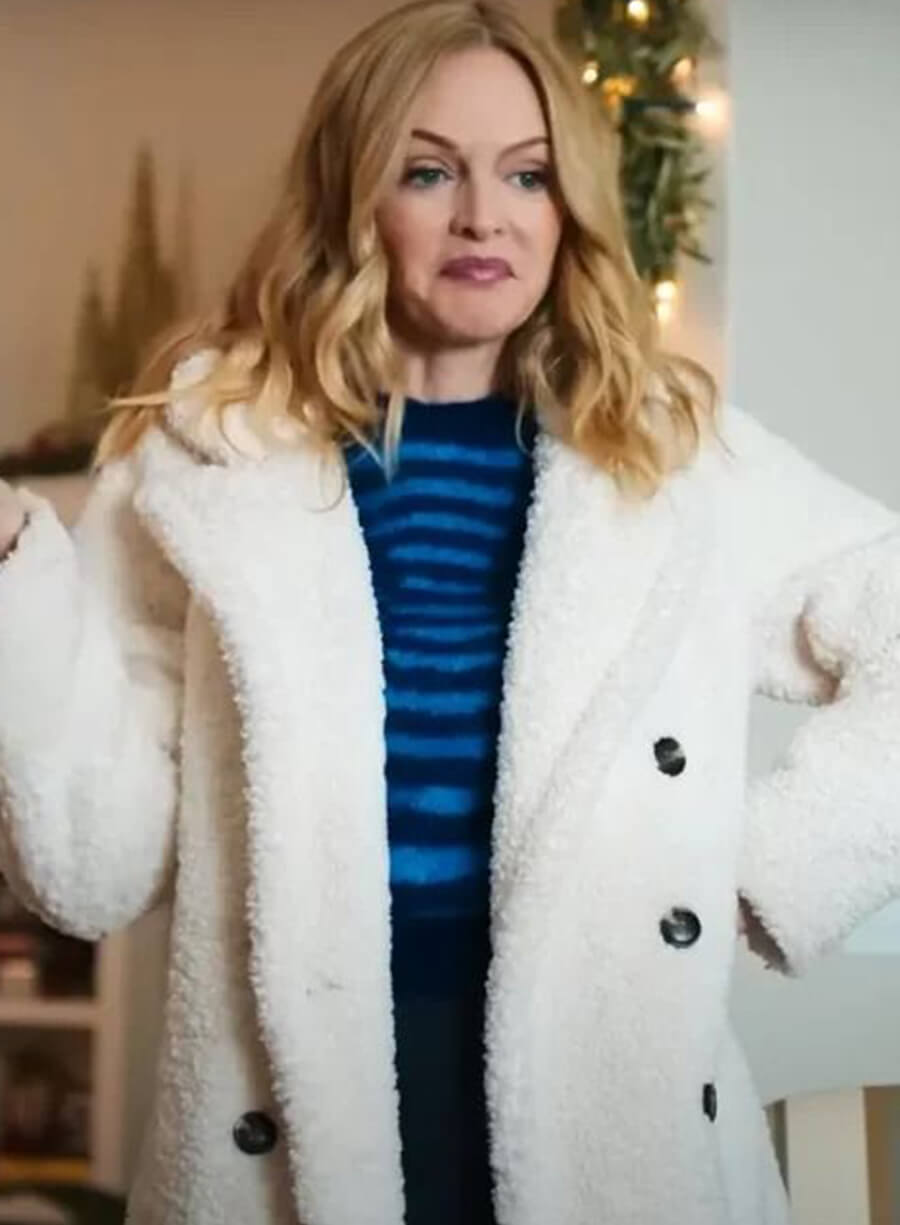 Charlotte Sanders Best Christmas Ever White Teddy Coat