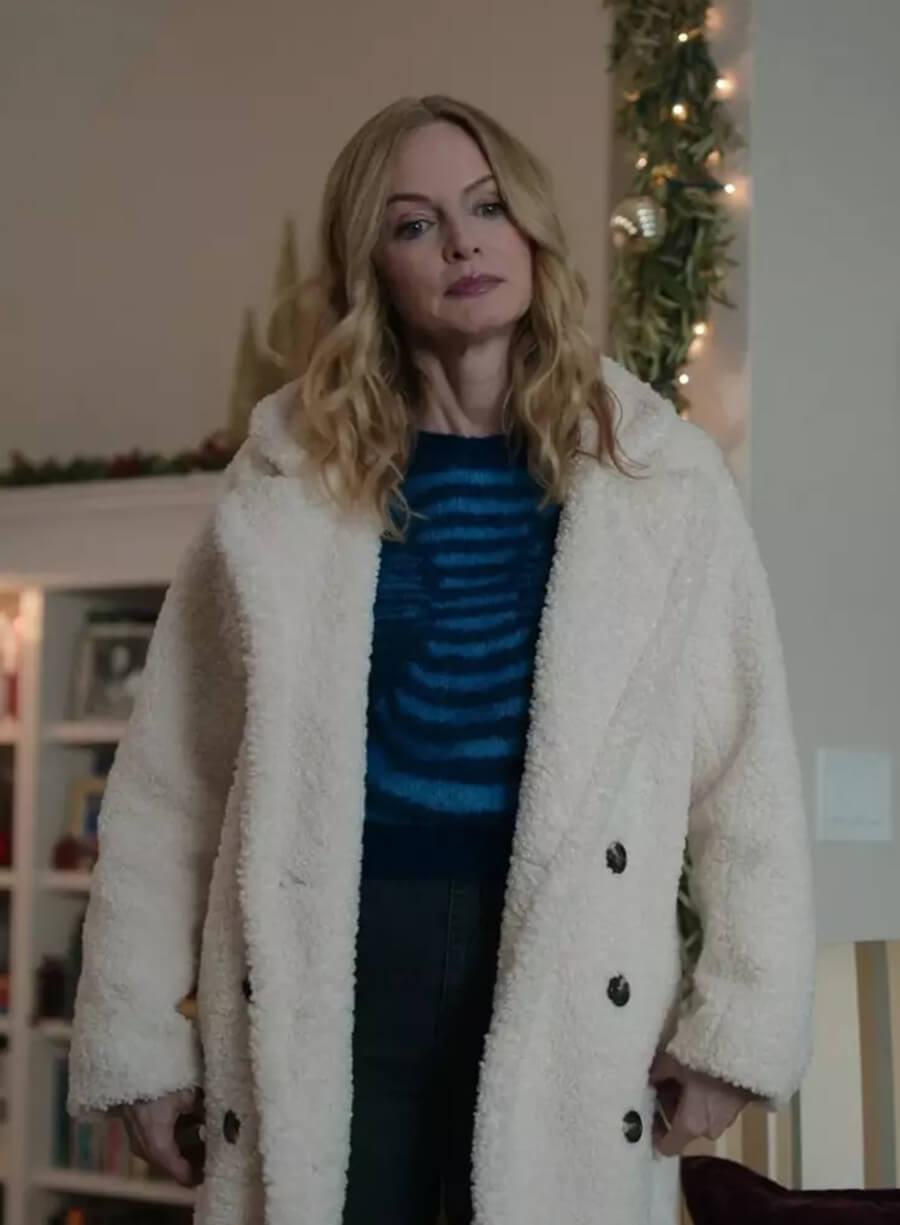 Charlotte Sanders Best Christmas Ever White Teddy Coat