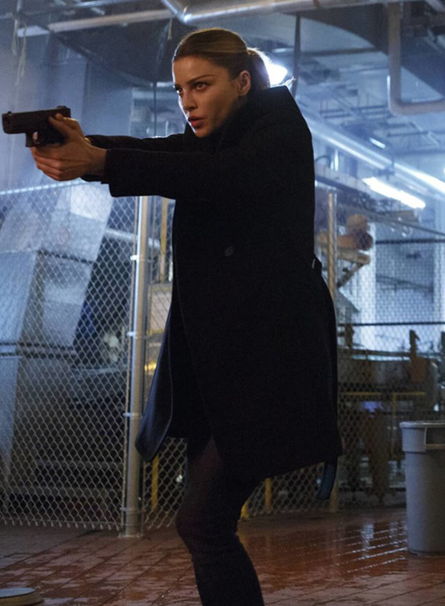 Chloe Decker Lucifer S01 Black Wool Coat