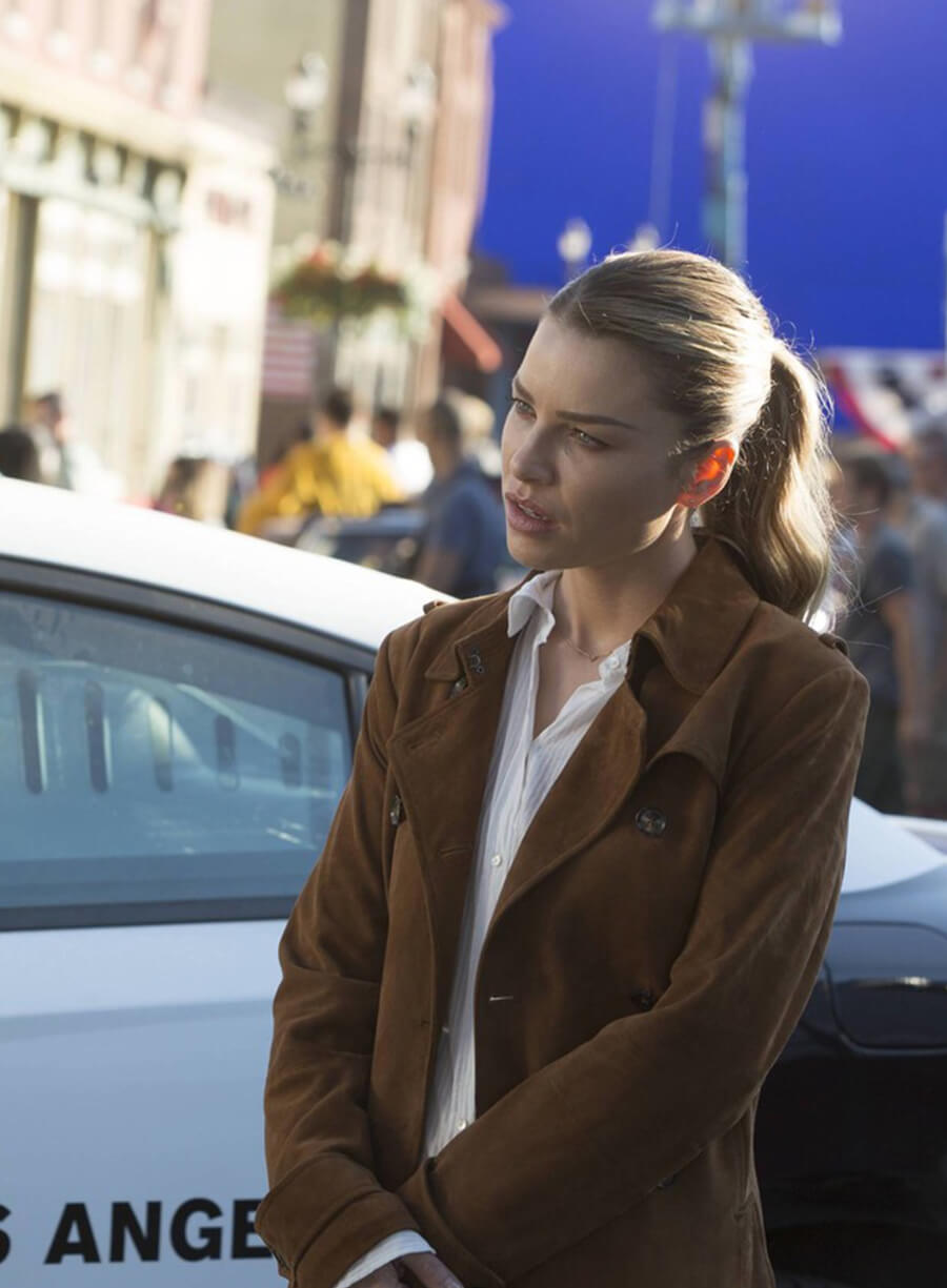 Chloe Decker Lucifer S02 Brown Suede Coat