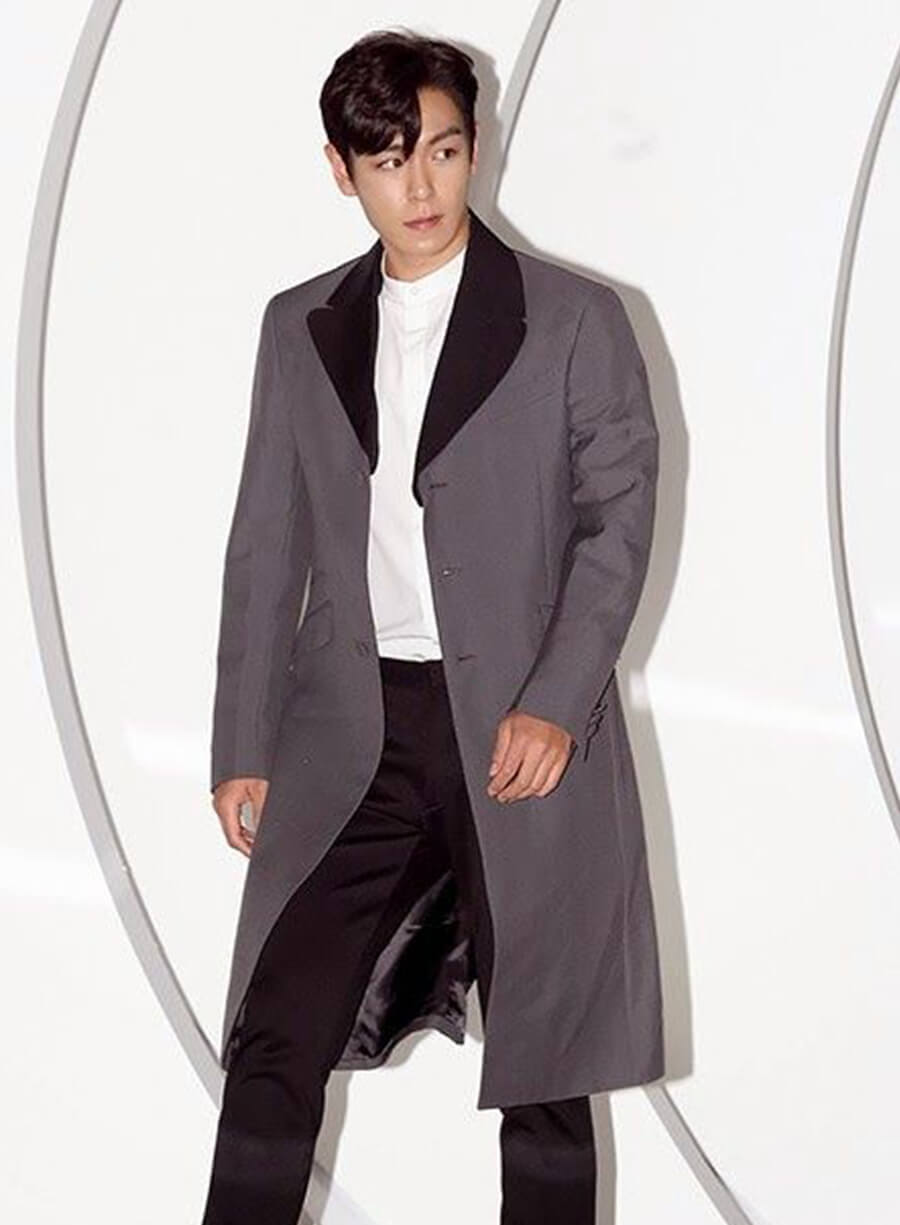 Choi Seung-hyun T.O.P Grey Wool Coat