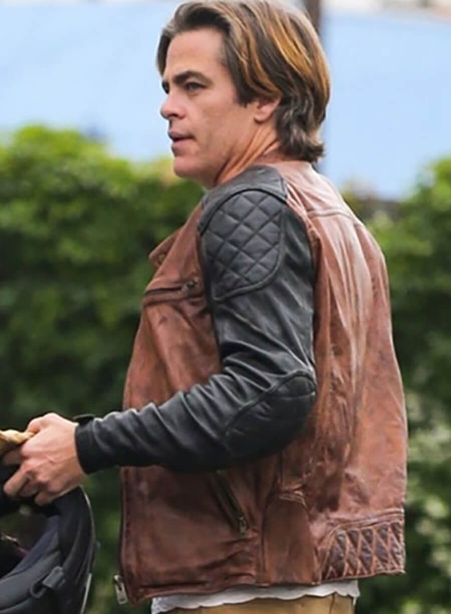 Chris Pine Brown Leather Jacket