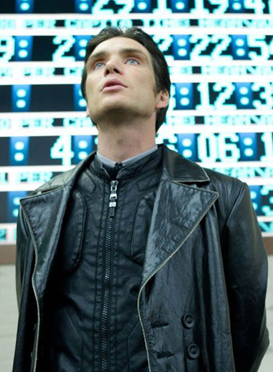 Cillian Murphy In Time Leather Black Long Coat
