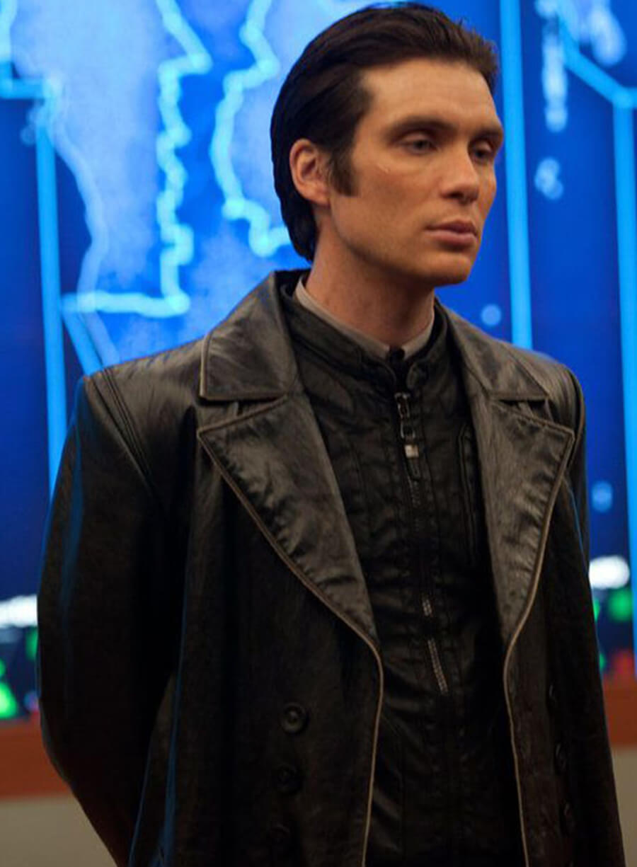 Cillian Murphy In Time Leather Black Long Coat