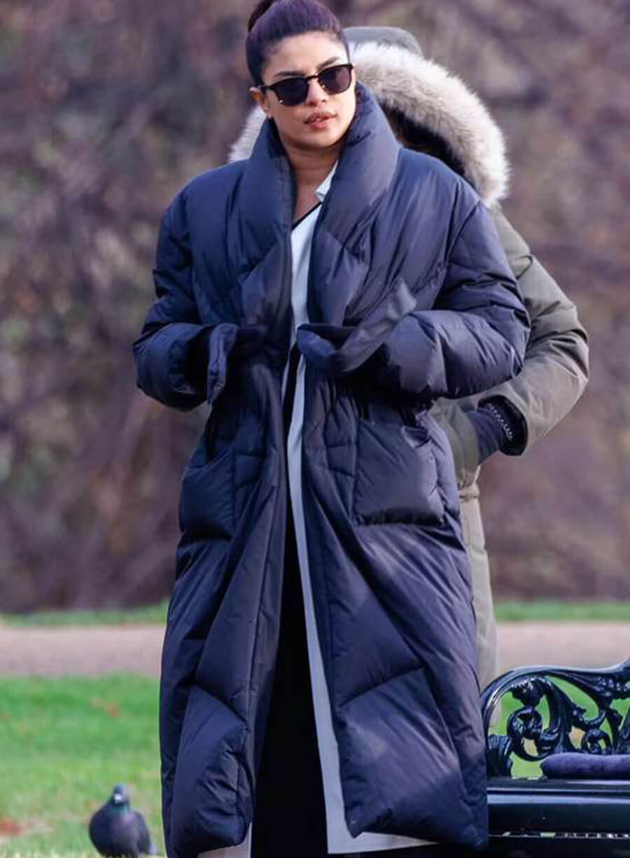 Citadel 2023 Priyanka Chopra Blue Puffer Coat