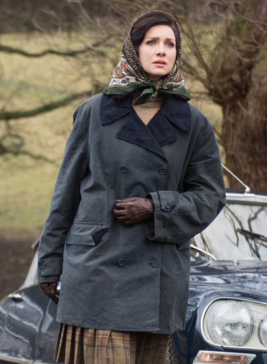 Claire Fraser Outlander Black Cotton Coat
