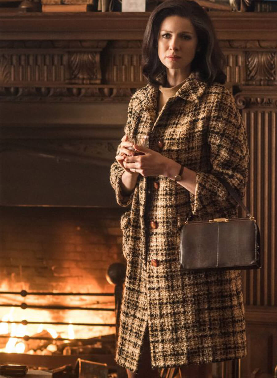 Claire Fraser Outlander Brown Tweed Coat