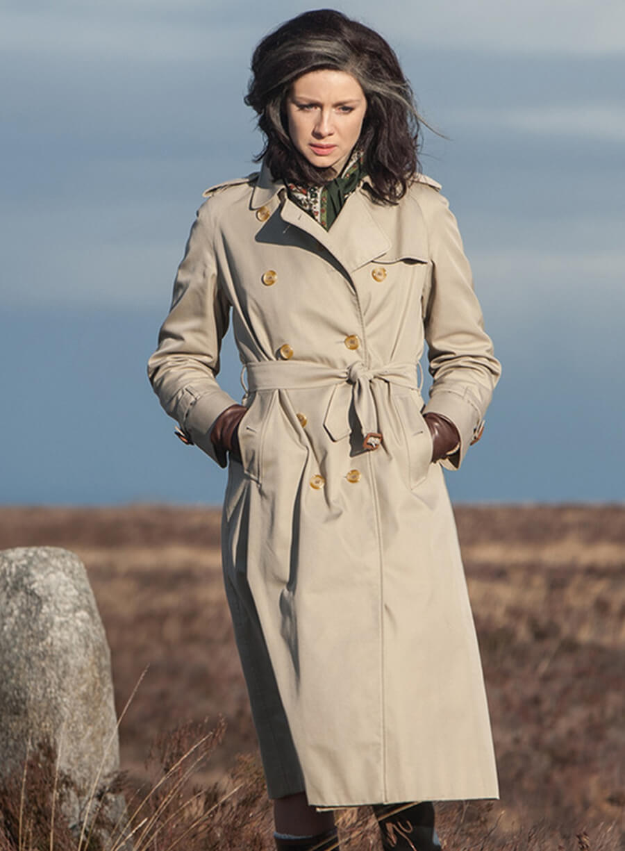 Claire Fraser Outlander White Wool Coat