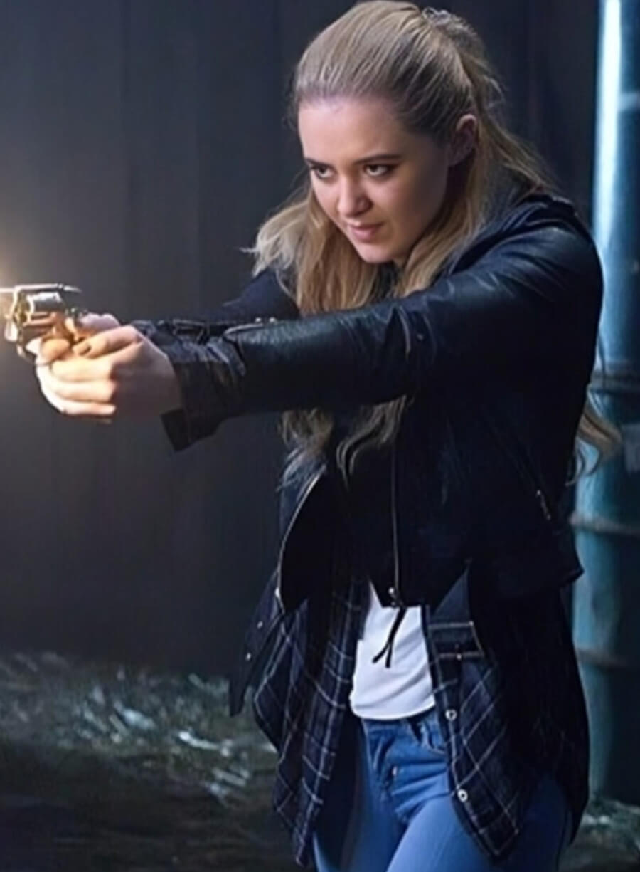 Claire Novak Supernatural S10 Black Biker Leather Jacket
