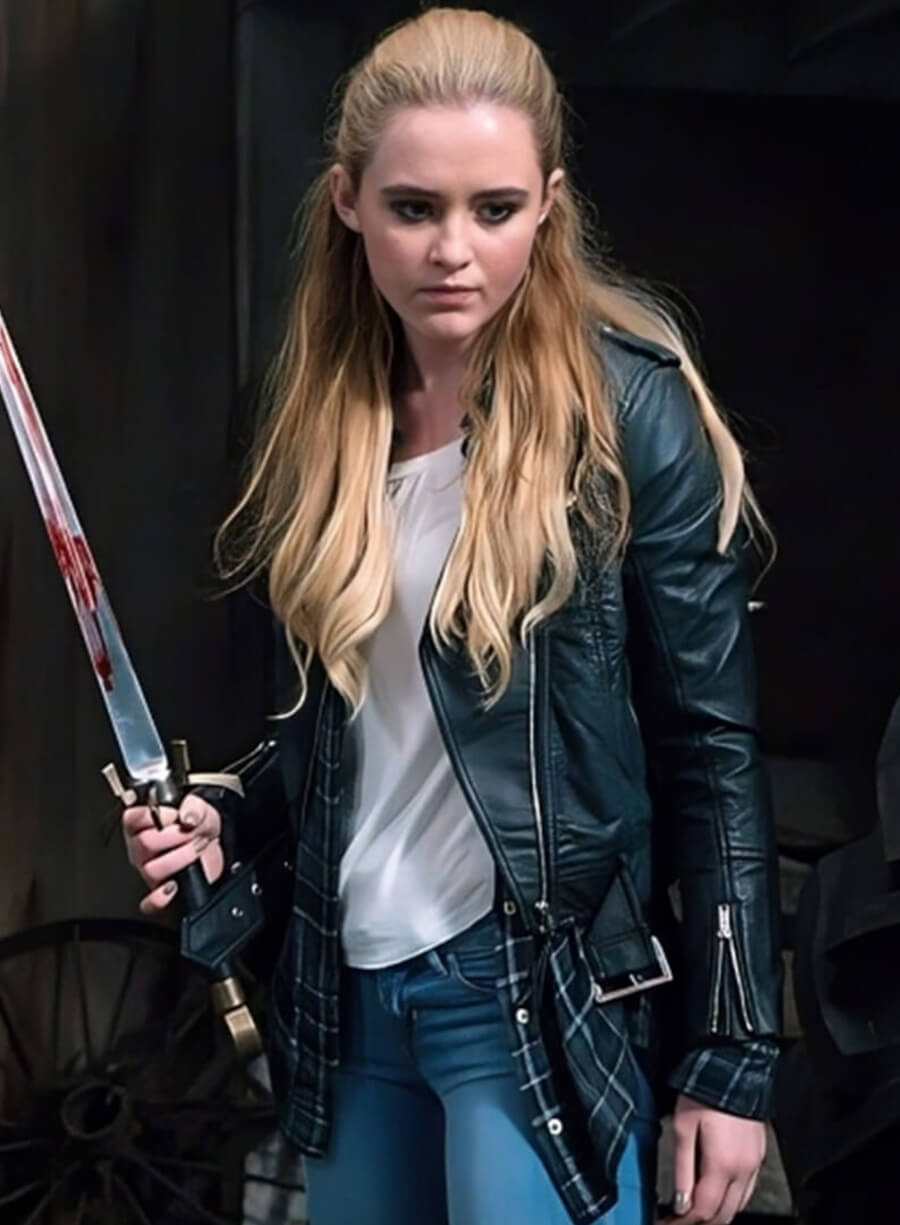 Claire Novak Supernatural S10 Black Biker Leather Jacket