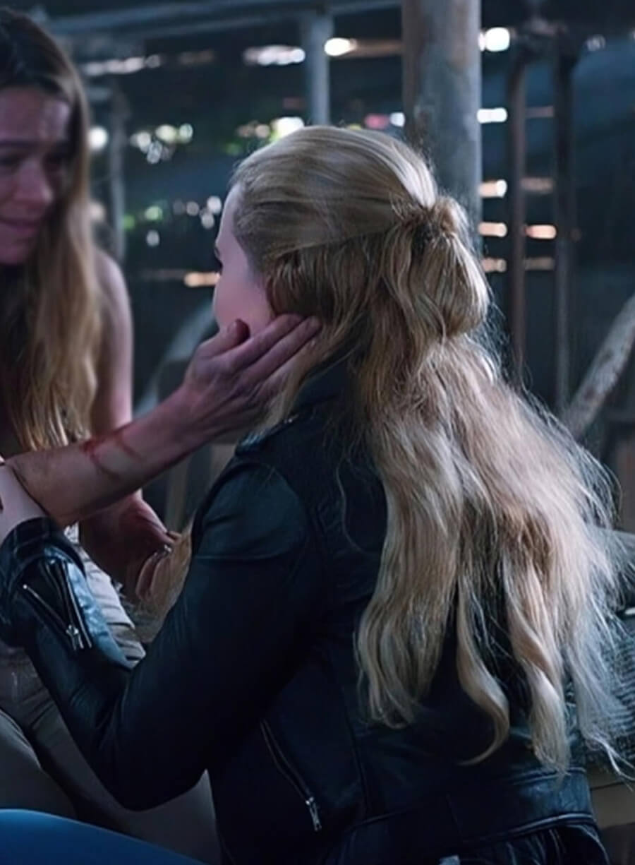 Claire Novak Supernatural S10 Black Biker Leather Jacket