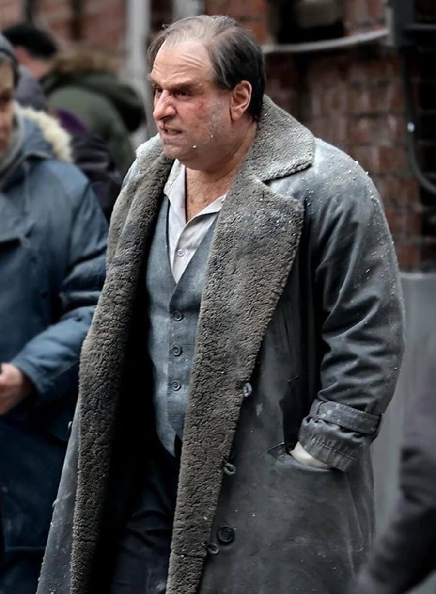 Colin Farrell The Penguin 2024 Grey Shearling Coat