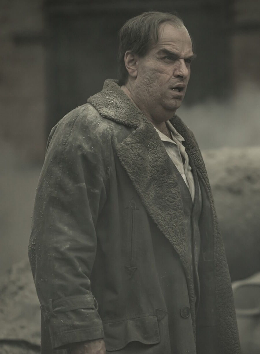 Colin Farrell The Penguin 2024 Grey Shearling Coat