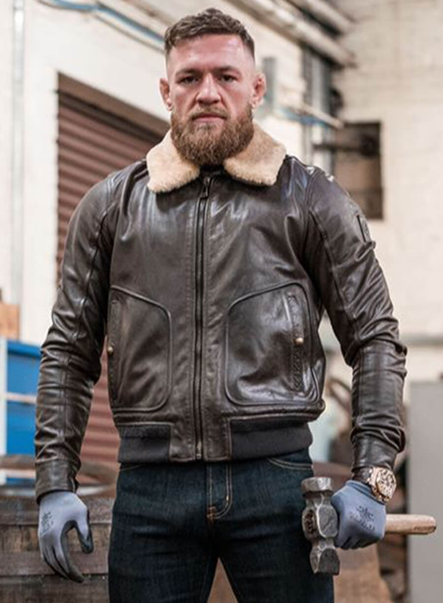 Conor McGregor Brown Fur Jacket – LeatherJacketMerchant