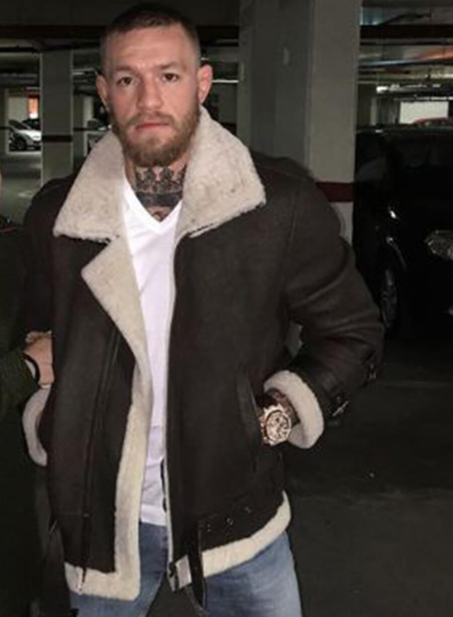 Conor McGregor Brown Shearling Jacket