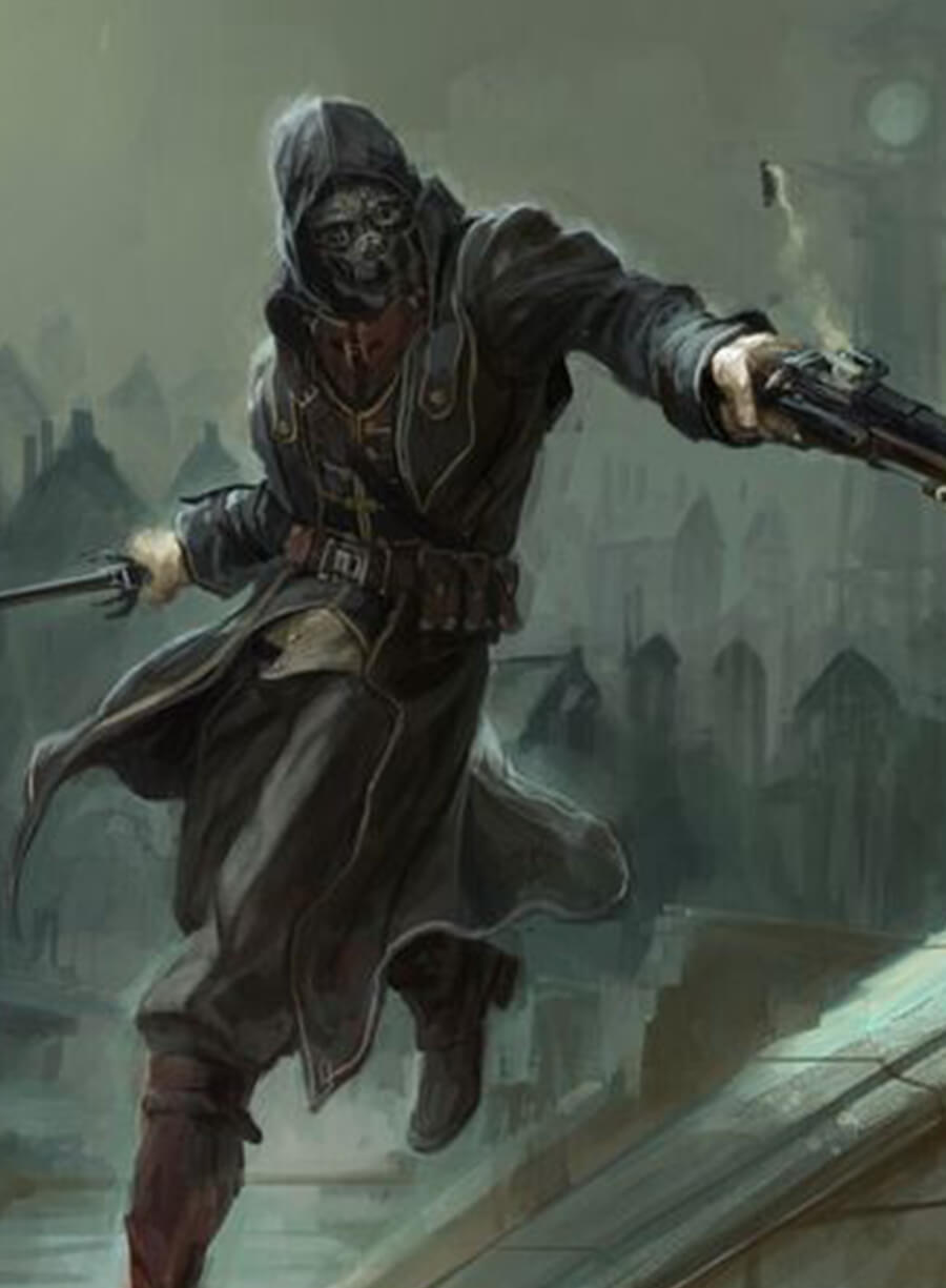 Corvo Attano Dishonored Black Leather Coat